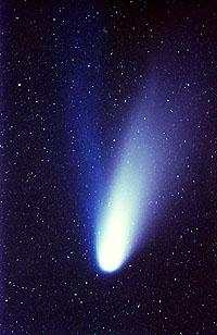 an image of comet Hale-Bopp taken on the Spring Equinox 1997 by JPL